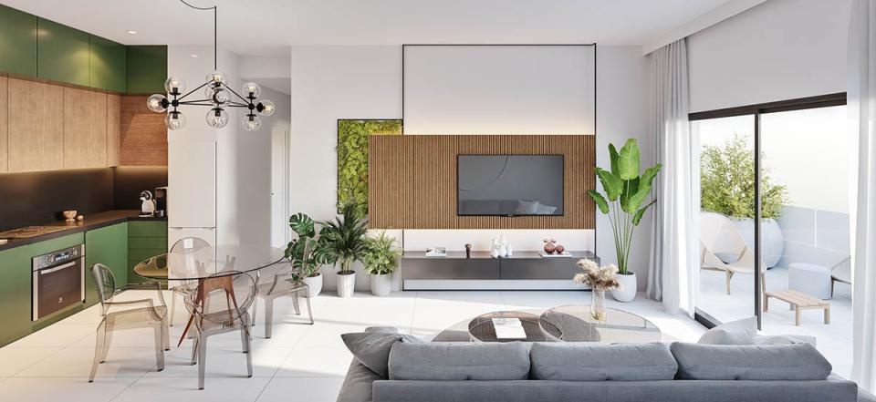 Apartmán má tři ložnice, dvě koupelny a&nbsp;velkou terasou.